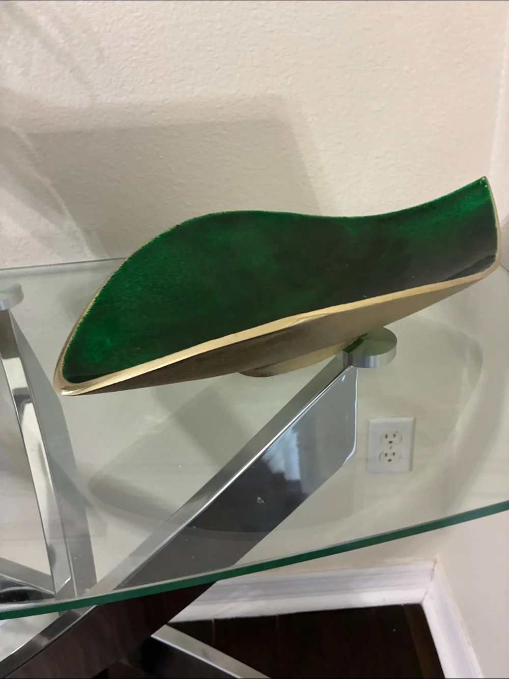Decorative Green Leaf Accent Tray - Unbranded